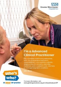 A picture of the poster for the advanced clinical practitioner
