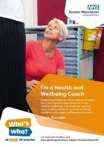 A picture of the poster for the health and wellbeing coach