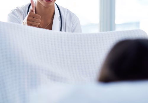 Patient receiving their cervical cancer screening.