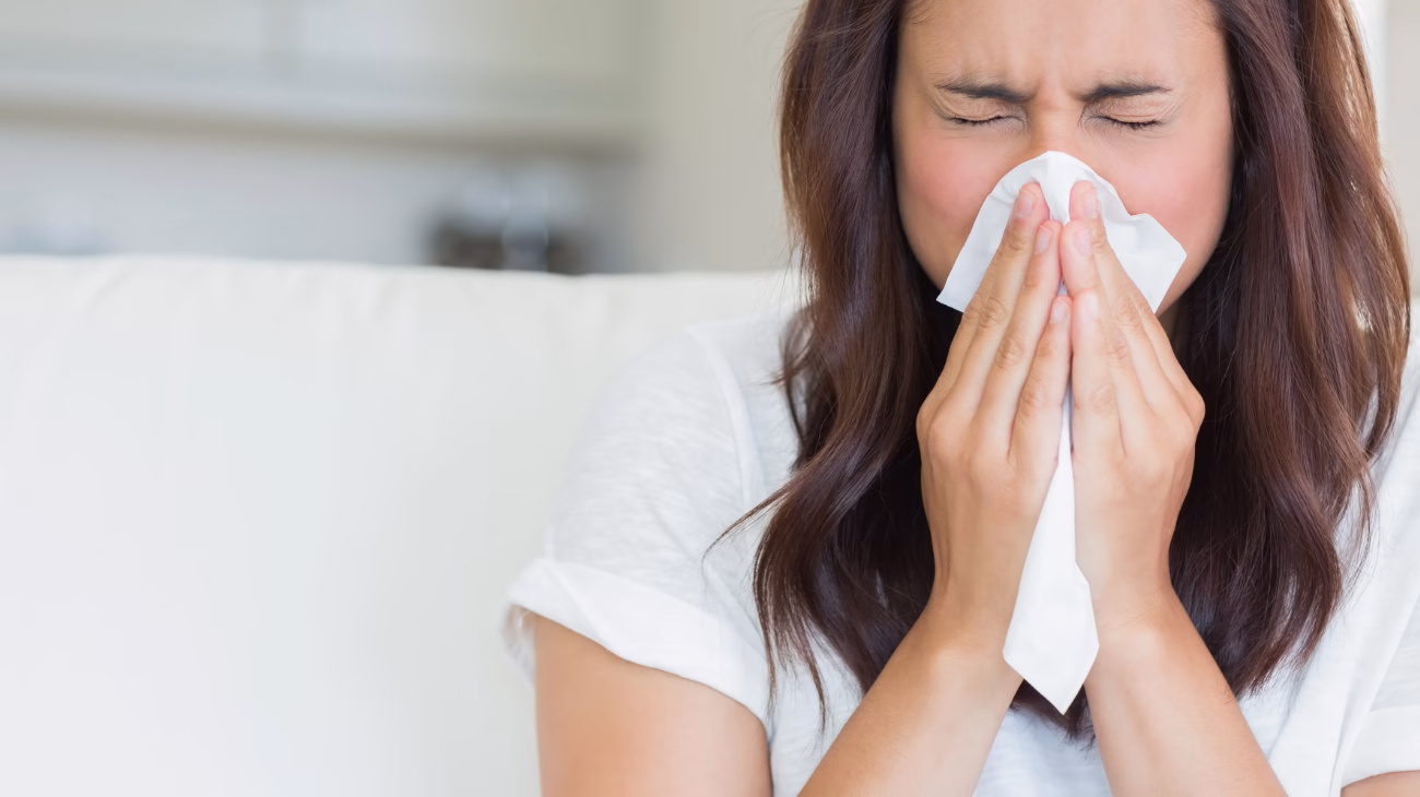 Person sneezing