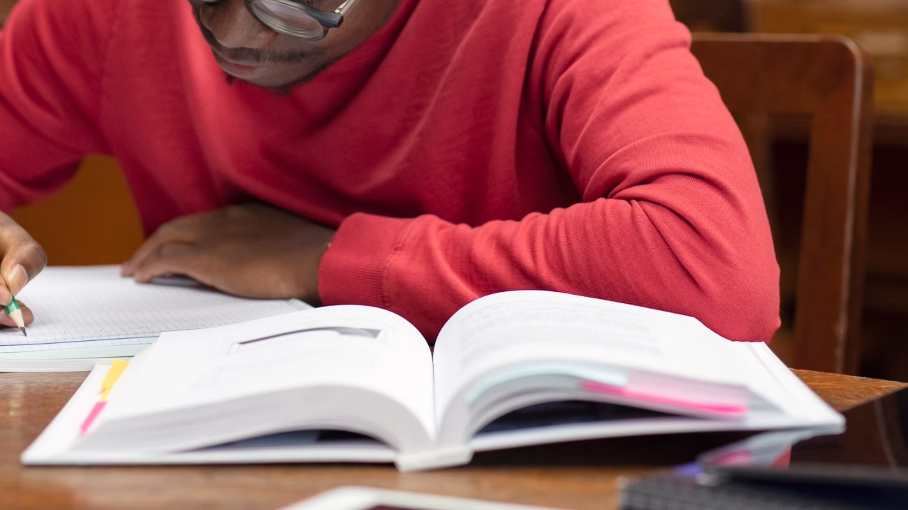 Student studying